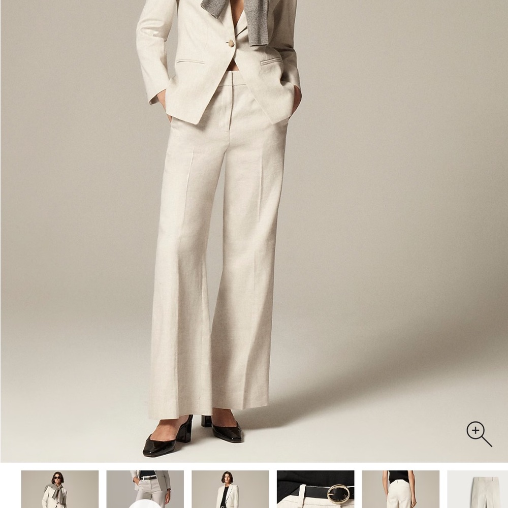 Preowned J. Crew Carolina Linen Pant Flax Ivory Pants 12P